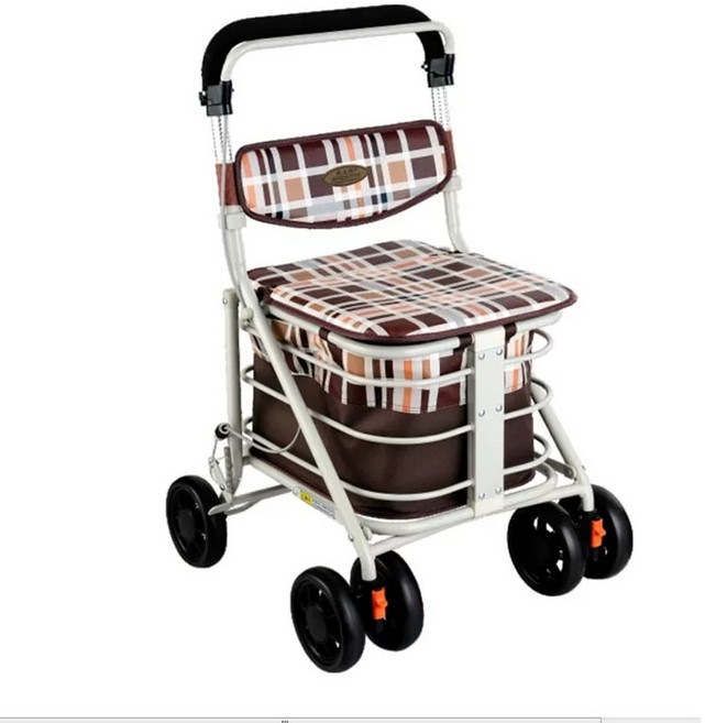 접이식보행보조기 고령자 노인용 보행기 경량 노인보행기 어르신 실버카 노인 유모차 할머니, 1개, C. 00H 레버 브레이크