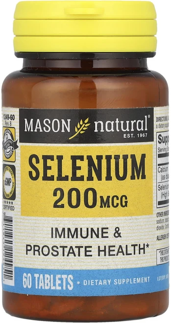 Mason Natural 메이슨네츄럴 셀레늄 200 mcg 60 정, 2개 - 쿠팡