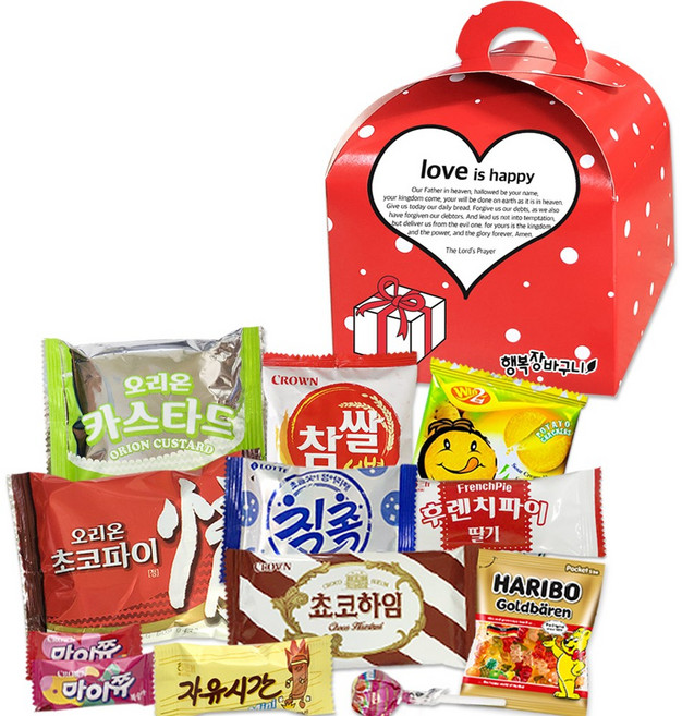 행복장바구니 과자선물세트, 34.러브미니손잡이B, 1개