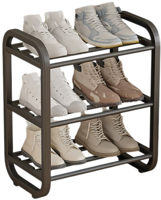 레디박스 현관 튼튼 간편조립 신발장 신발정리대 미니 선반 수납함 45cm, 3단, 블랙
