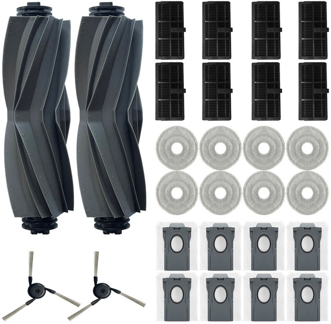 [호환] 올데이컴퍼니 드리미 X30 X40 Ultra 울트라 gen 3 로봇청소기 소모품 물걸레 더스트백 사이드 브러쉬 필터 걸레 먼지봉투 세트, 2개, 14개 set