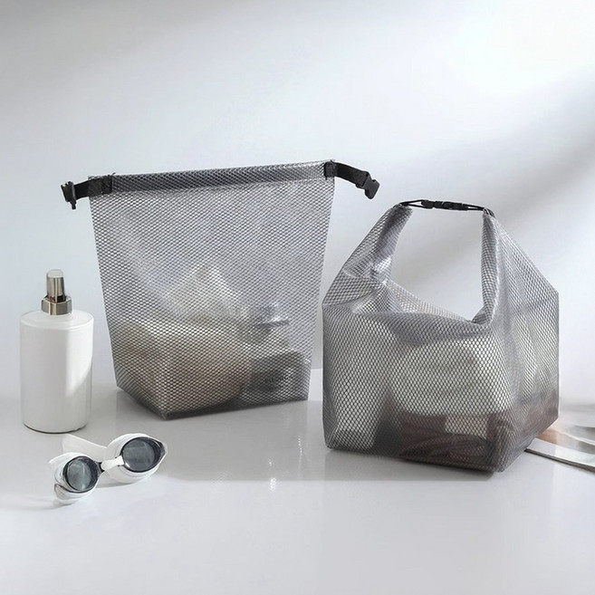 모두일상 수영장 가방 방수 젖은옷 수납 파우치 여행용 목욕 가방 방수백 대형 2개입, 그레이