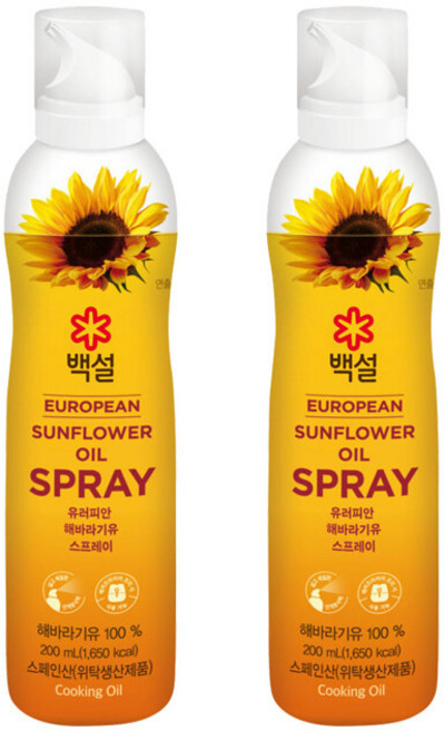 제일제당 백설 유러피안 해바라기유 스프레이 200ml x2개