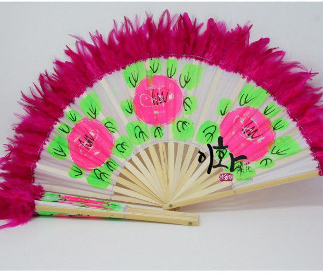 한국무용 부채춤부채 꽃부채 연습용부채 닭털 천부채 목단 이화