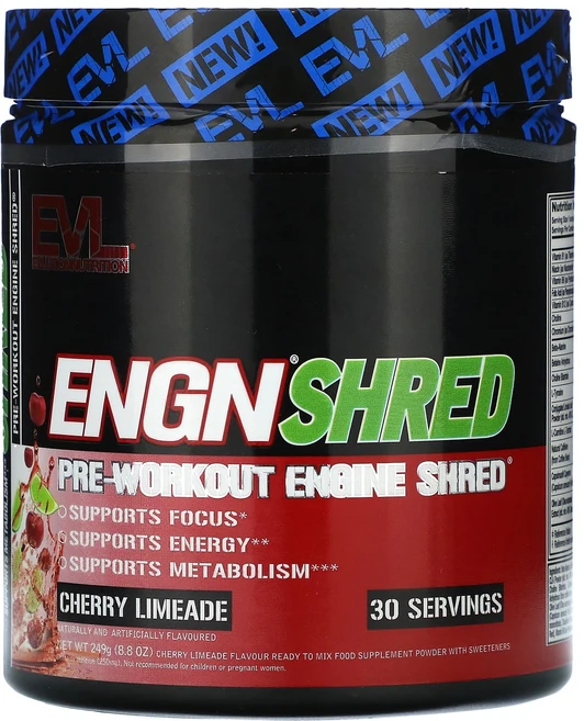 EVLution Nutrition ENGN Shred 프리워크아웃 체리 라임에이드 249g, 6개 - 쿠팡