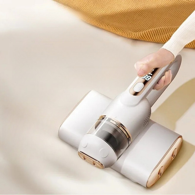 무선 침구청소기 저소음 UV 살균 침대 매트리스 청소기, 화이트