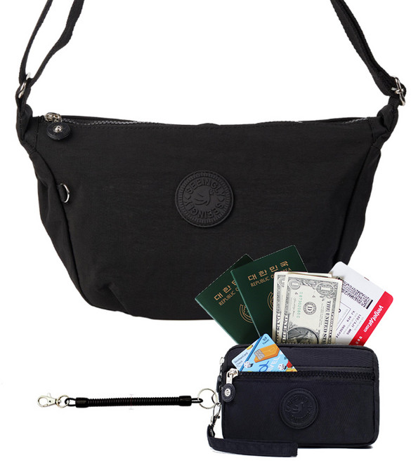 브랜치 도난방지 여행용크로스백+여권파우치