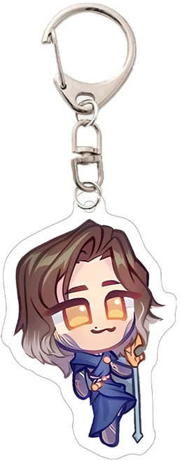 아크릴 Arcane Jinx Vi Caitlyn Ekko 키 체인 FigurePendant 열쇠 고리 액세서리 가방 팬 선물, 07 실버