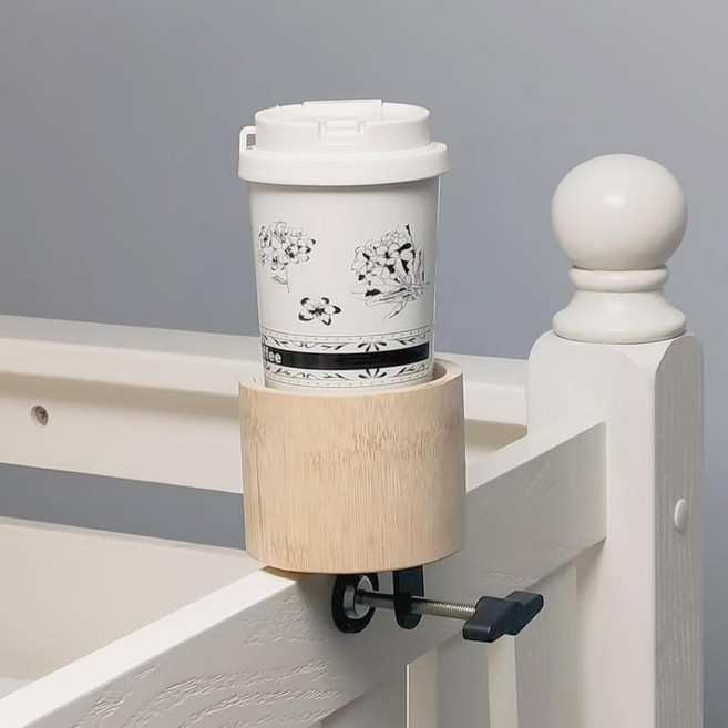 기숙사 방 침대 및 로프트 침대용 클램프 컵 홀더 홀더내경 3.3인치 미끄럼 방지 조절 음료 마운트 지지대 범용 커피 머그잔 병과 호환 가능