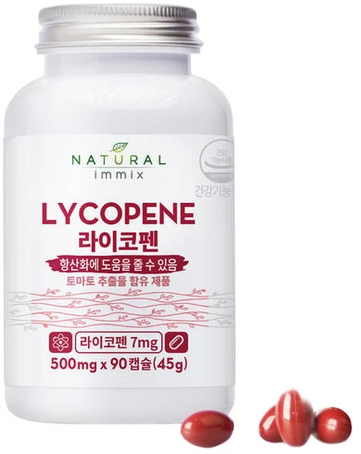 [내추럴이믹스] 토마토 라이코펜 항산화 리코펜 500mg (3개월분), 1개 - 쿠팡