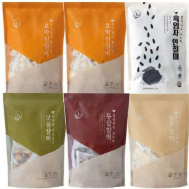 창억모듬떡 5종 6봉(총 60개/호박인절미X2+흑임자인절미+동부찰떡+통팥찰떡+모듬찰떡), 1개, 500g