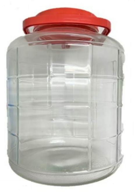 方格玻璃釀造罐 10.8L 15L 20L 大容量梅酒罐 雙層密封加厚玻璃醃漬瓶, 1個, 15L(只能宅配)