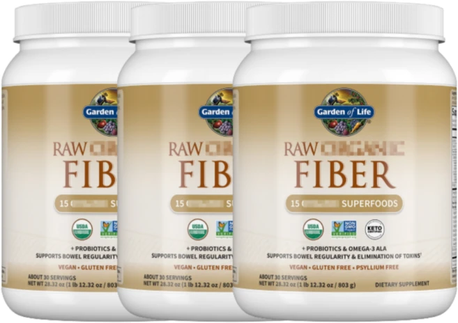 가든오브라이프 로우 오가닉 화이버 803g 식이섬유 비건 분말 3개 Garden of Life RAW Organic Fiber 1 lb (803 g) - 쿠팡