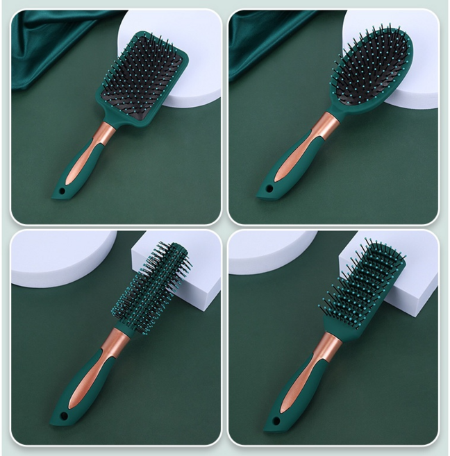 샵글로벌 볼륨업 고급 헤어브러쉬 빗 세트 엉킴제거 머리빗 세트, 1개, 그린4종세트