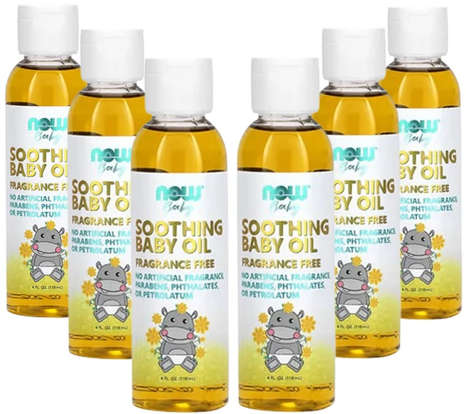 나우 푸드 진정 베이비 오일 향료 무함유 (4fl oz), 6개, 118ml - 쿠팡