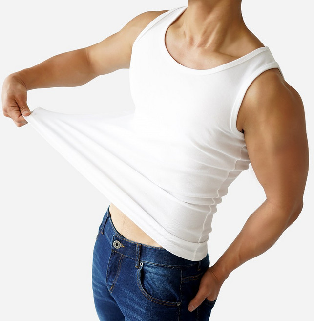 스타토리 남성용 고탄력 면스판 기본 나시