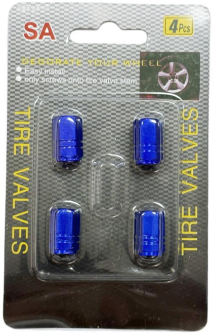 에스미코 타이어 밸브캡 에어캡 구찌캡 4P, 블루, 1세트