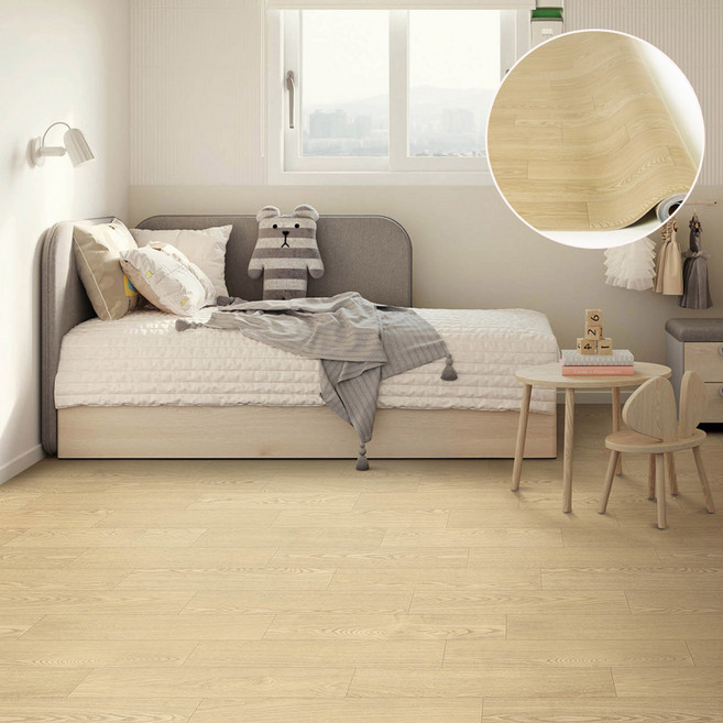 데코앤필름 LX지인 PVC 친환경 장판 스탠다드 1.8T 셀프 바닥재 무료재단, DCM 24083 애쉬