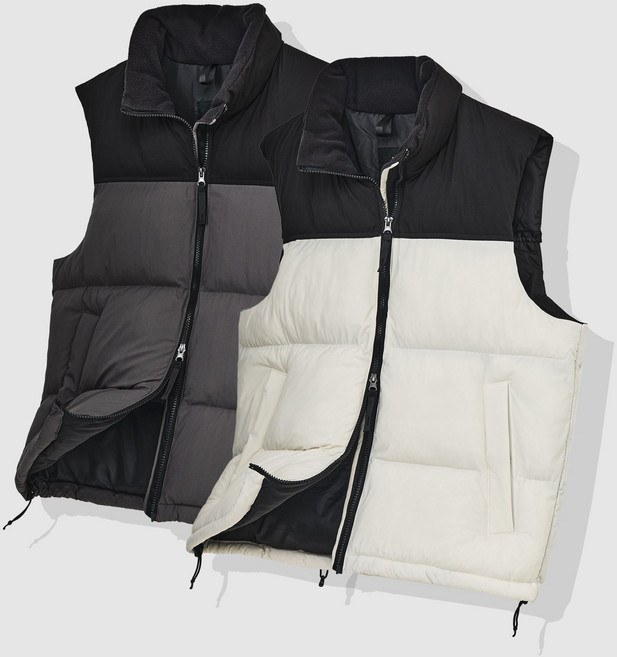 더베이직샵 오버핏 투톤 푸퍼 헤비 패딩조끼 2컬러 4사이즈