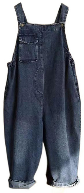 여성용 빅 사이즈 멜빵 청바지 오버핏 점프슈트 캐주얼 9부 데님팬츠 Women's jeans