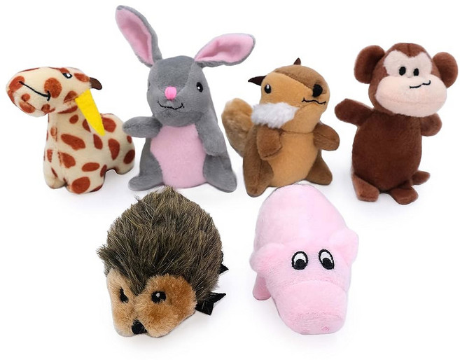 ZippyPaws 버로우 교체 미니즈 - 지루함을 위한 인터랙티브 반려견 및 강아지 애완동물 제품을 바쁘게 유지하도록 자극 숨바꼭질 퍼즐을 플러시 리필 풍부한 삐걱거리는, 6-Pack Variety, Burrows Miniz - Refills