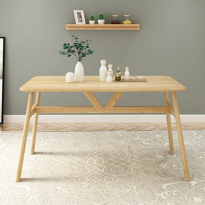 現代簡約家用餐桌, 原木色單桌   桌板厚2.0CM,100x60x75cm