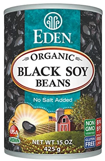 에덴 유기농 검은콩 15온스 캔 완전 단백질 무염 비 Eden Organic Black Soybeans 15 oz Can Complete Protein No Salt, 1개, 425g - 쿠팡