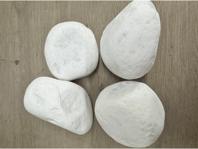 漢白玉鵝卵石 陽台造景石, 1KG, 白色