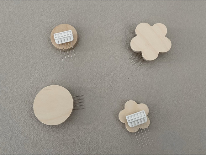 하이오즈 원형 자작나무 원목 꼭꼬핀, 1개, 꽃스몰