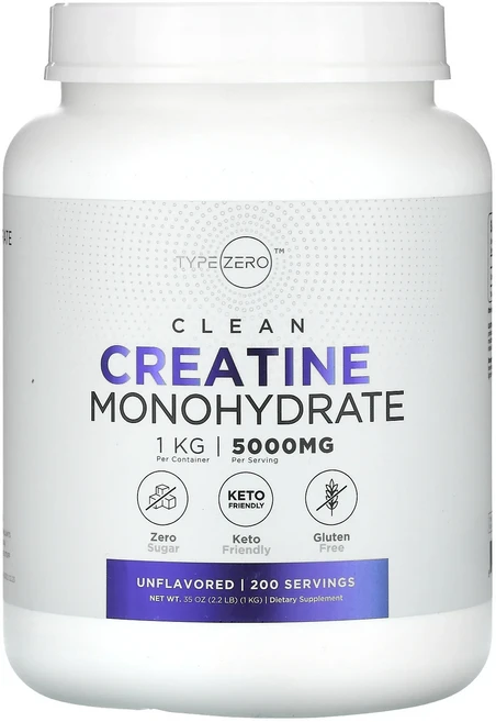 새해 건강을 선물하세요 TypeZero Clean 크레아틴 일수화물 무맛 5000mg 1kg(35oz) 특별관리진행, TypeZeroClean크레아틴일수화물무맛5000mg1, 1kg, 1개 - 쿠팡