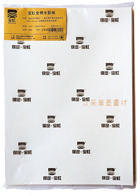 汶采 保定寶虹全棉藝術家300g 8k水彩本 速寫 素描 水彩紙 台灣總代理, (粗目)YBZ-3038C-8k