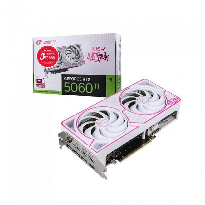 COLORFUL iGame 지포스 RTX 5060 Ti ULTRA DUO OC White D7 8GB 피씨디렉트, Colorful GeForce RTX 5060Ti 8G