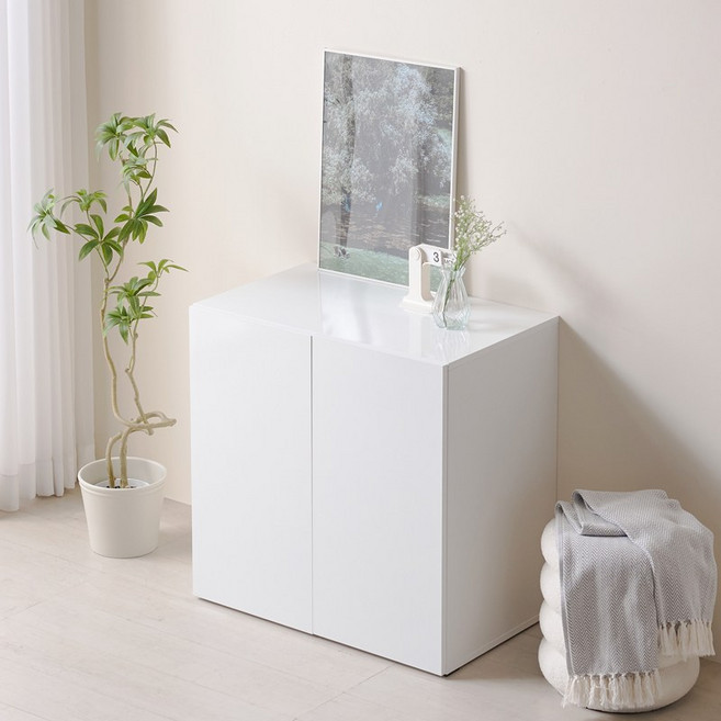 블리스데코 리블 800 다용도 도어 속깊은 수납장 KDT058_C, 화이트