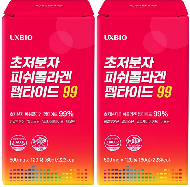 저분자 피쉬 콜라겐 펩타이드 99, 2개, 120정