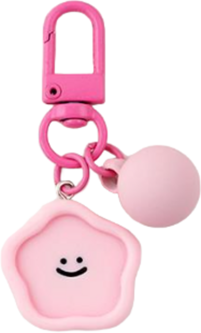 天使網購 微笑立體吊飾 鑰匙圈 防丟飾品 AirPods掛件, 2.粉色, 1個
