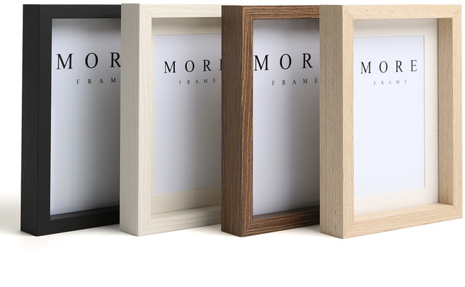 모어프레임 나무 액자 프레임 우드 원목 포토테이블, 블랙, 1개