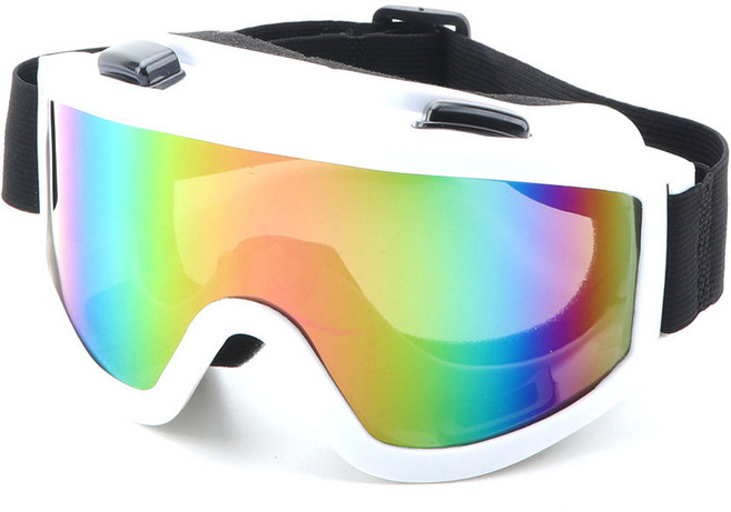 滑雪鏡 護目鏡 騎車護目鏡 可戴眼鏡 抗UV, 白色和藍色