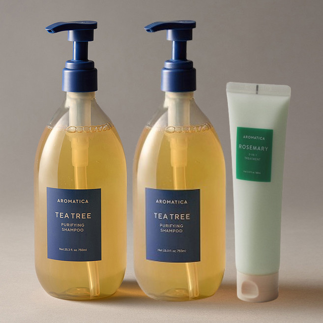 아로마티카 티트리 퓨리파잉 샴푸 750ml 2개+로즈마리 트리트먼트 160ml, 1.5kg, 1개