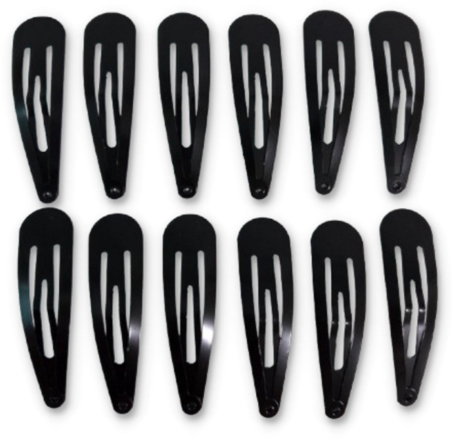 이음모음 똑딱이 머리핀 검정 똑딱핀