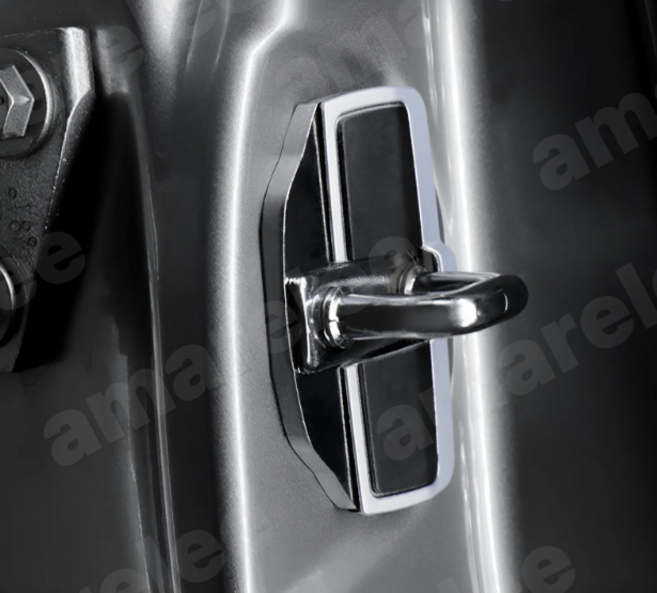 자동차 차량 튜닝 용품 교체 부품 TRD 문짝 잠금 버클 업그레이드된 스태빌라이저 보호대 래치 렉서스 도요타용 스토퍼 소음 공간 제거, 01 SilverBlack, 1) SilverBlack