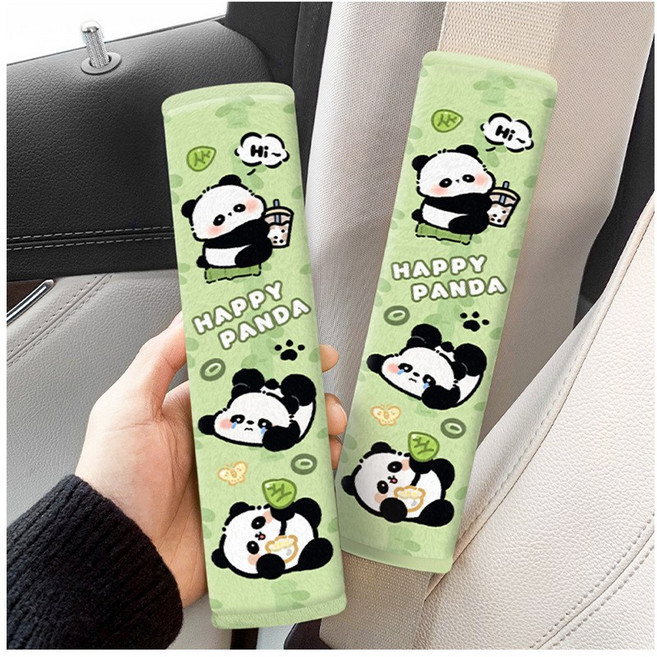 ANYOU 안전벨트 커버 남녀 커플룩 귀여운 판다 2P세트AQDHT038LV, 2개, 그린Green