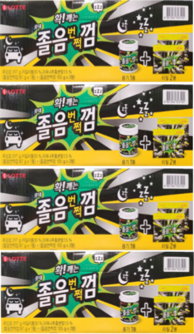 롯데제과 졸음번쩍껌 트윈리필, 297g, 4개
