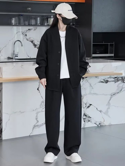 140kg까지 착용 가능 빅사이즈 남성 캐주얼 세트 24시간 구김 없는 마법의 인생 세트업