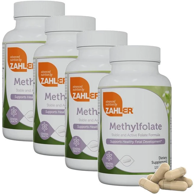 자일러 메틸 엽산 1000mcg 캡슐 Zahler Methylfolate, 4개, 120정 - 쿠팡