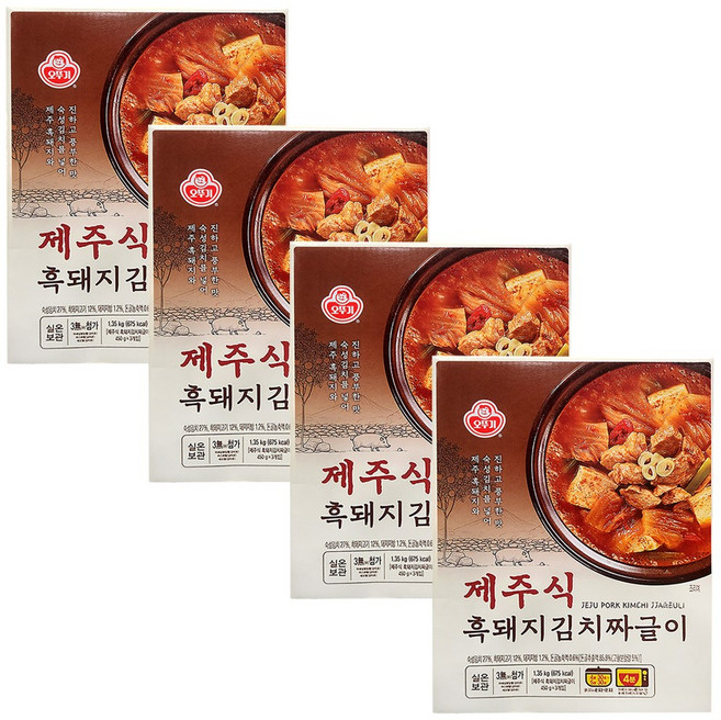 오뚜기 제주식 흑돼지 김치짜글이, 12개, 450g
