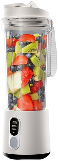 휴대용 무선 믹서기 얼음분쇄가능, 흰색