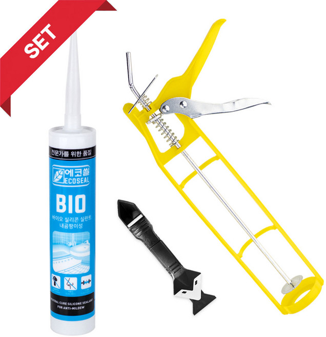 수달 에코씰 바이오 실리콘 실리콘건 스크래퍼 욕실용 세트, 단일, 1세트