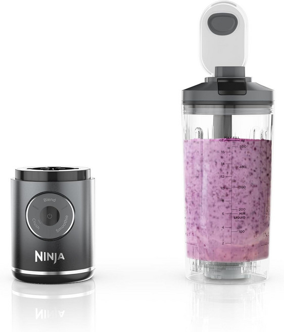 Ninja Blast Max 무선 휴대용 블렌더 22oz 용기 아이스 크러쉬 3가지 프로그램 트위스트 앤 고 네이비, [03]해군