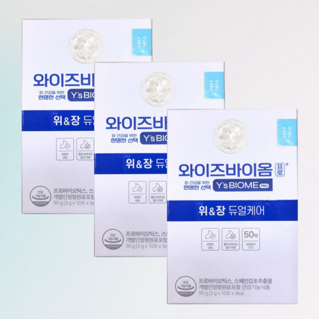 유한양행 와이즈바이옴 프로 듀얼케어 위&장, 3g, 90개