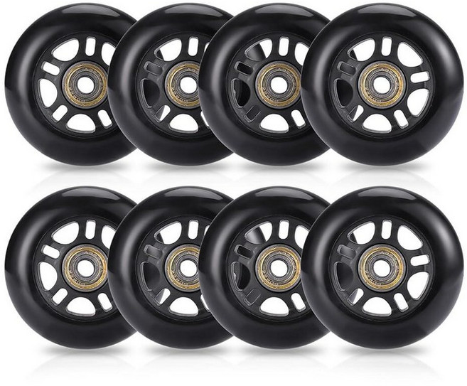 인라인 스케이트 휠 - ABEC-7 베어링이 있는 85A 경도 롤러 스케이트 휠 8팩 (72mm 76mm 80mm x 24mm) - 속도 그립 및 내구성을 위한 하이 리바